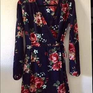 Navy Blue Wrap Dress